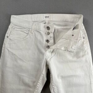 NWT Hudson Jeans Mens 32x36 White Blake Slim Straight Low Rise Button Fly Modern